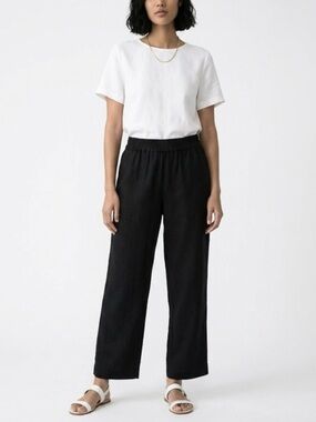 Pact Womens organic cotton hemp blend elastic waist pant size Large NEW